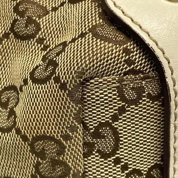 Auth GUCCI GG Pattern, Horse Bit 162900 Dark Brown Beige Cream Jacquard Leather - Picture 7 of 16